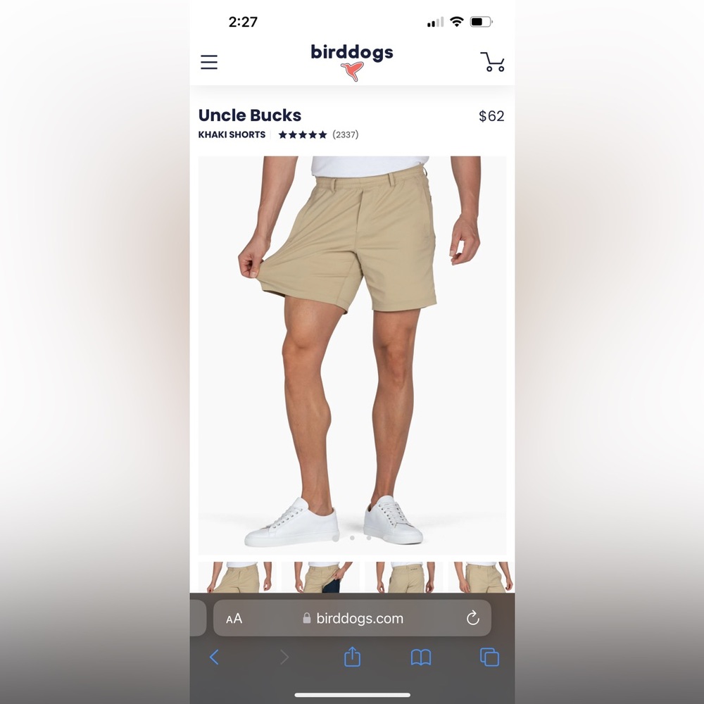 NWT Birddogs Shorts Uncle Bucks in Khaki Sz L 7”
